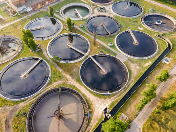 istock Round polls in wastewater treatment plant 1346535322