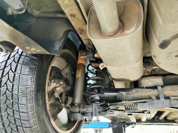 istock Modern car suspension and tank 1346535720