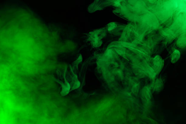 istock Green steam on a black background. 1346539558