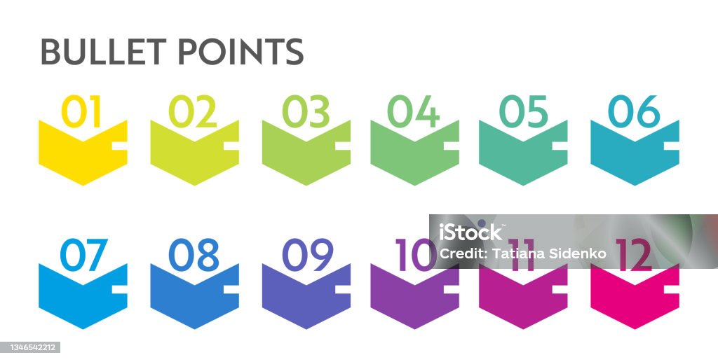 Bullets Andnumber Bullet Points Numbers Stock Illustration - Download Image Now - Bullet ...