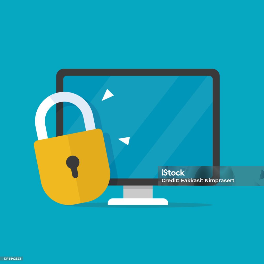 Computer Security Vector Illustration Isolated Stock Illustration ...