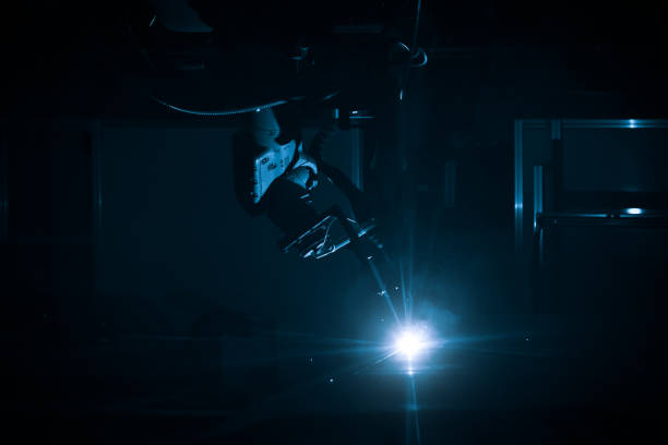 istock Application of automatic welding robot in metal welding 1346542588