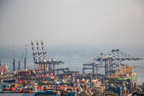 istock Container ship in import export and business logistic, International transportation, Business logistics concept 1346542598