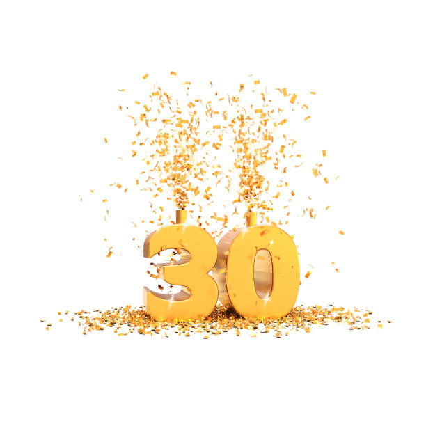 istock 30 years golden 3d word on a white background 1346543688