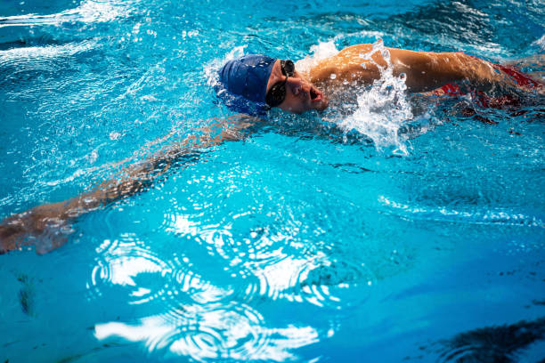 istock Man swimmer swimming  crawl 1346549065