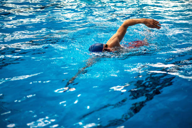 istock Man swimmer swimming  crawl 1346549136