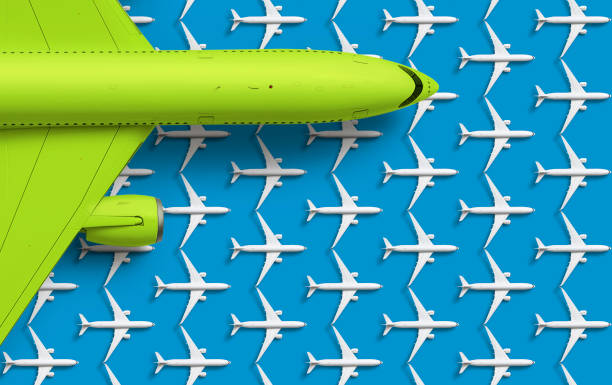 istock Green and white Aircraft models 1346552825