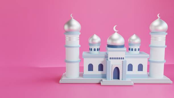 istock 3D render of mosque. Perfect for  background, landing page, web, poster, etc 1346556734
