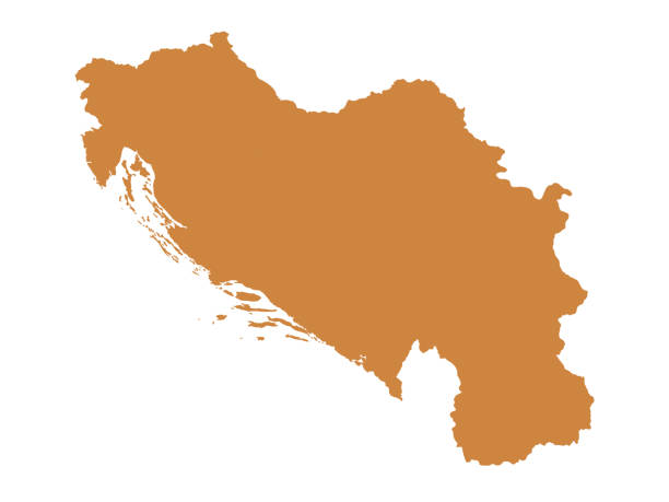 ユーゴスラビアのマップ - 旧ユーゴスラビア点のイラスト素材／クリップアート素材／マンガ素材／アイコン素材