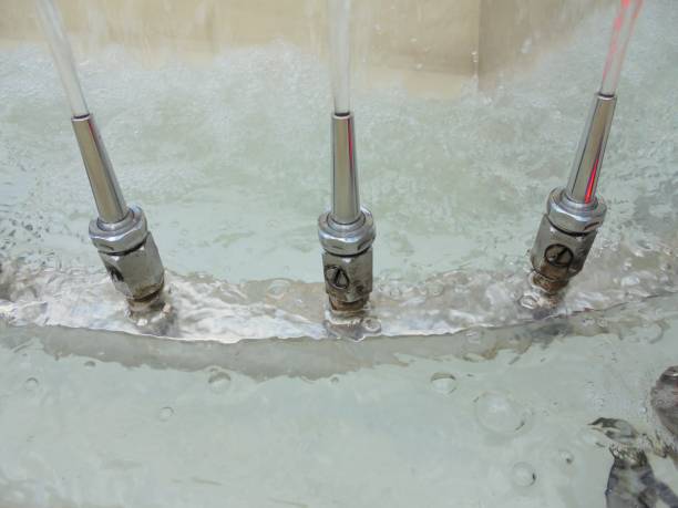 istock water Fountain jets are spraying water. 1346558375