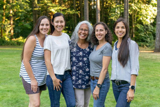 istock Multi-ethnic group of women outdoors 1346559640