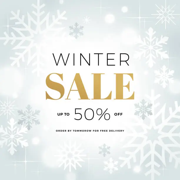 Vector illustration of Winter Sale Banner Background