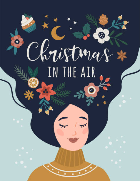 5,365 Christmas Hair Illustrations & Clip Art - iStock | Christmas hair  salon, Christmas hair accessories, Woman christmas hair