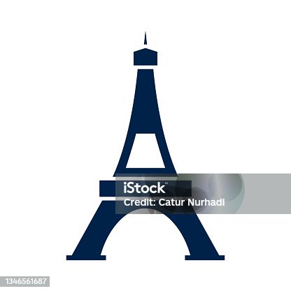 istock Eiffel tower icon  template isolated on white background. 1346561687