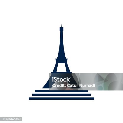 istock Eiffel tower icon  template isolated on white background. 1346562080