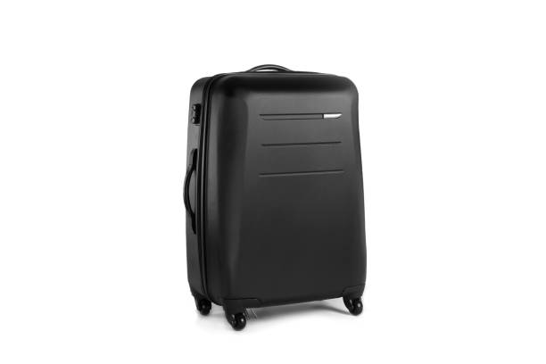 istock Black suitcase photo on white background 1346563069