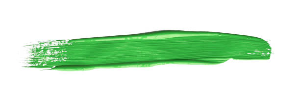 istock Green chroma brush stroke paiting over isolated background, canvas watercolor texture 1346565334