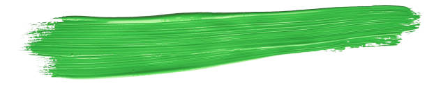 istock Green chroma brush stroke paiting over isolated background, canvas watercolor texture 1346565340