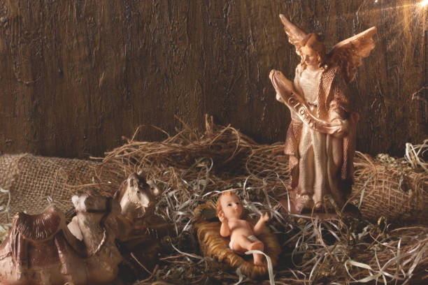 istock Nativity scene. Traditional Christmas scene. 1346565375