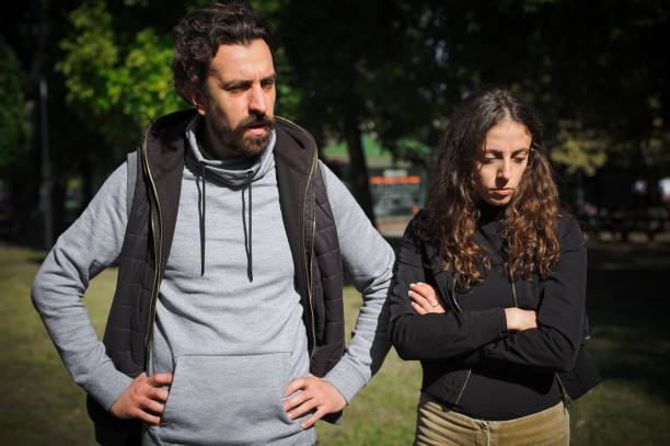 istock Couple in quarrel conflict, argue dissatisfied and try solve problem 1346566094