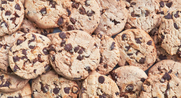 istock Homemade chocolate chips cookies. Traditional tasty sweets biscuits 1346566471