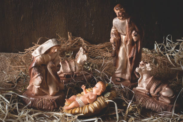 istock Nativity scene. Traditional Christmas scene. 1346566540