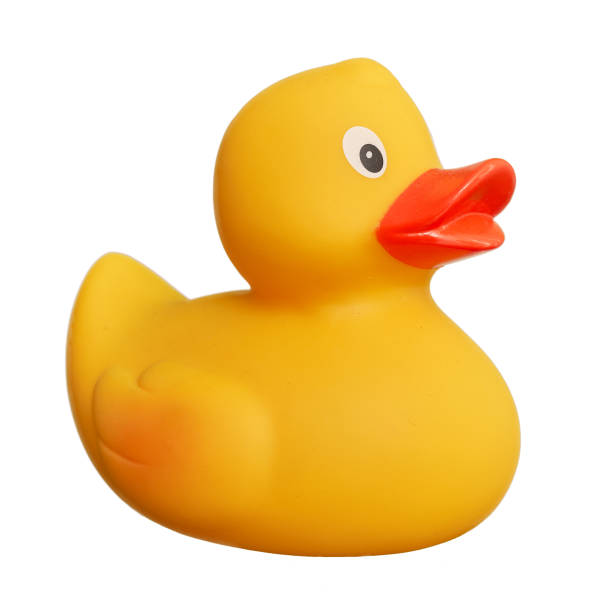 istock Rubber duck toy isolated over white background 1346566570