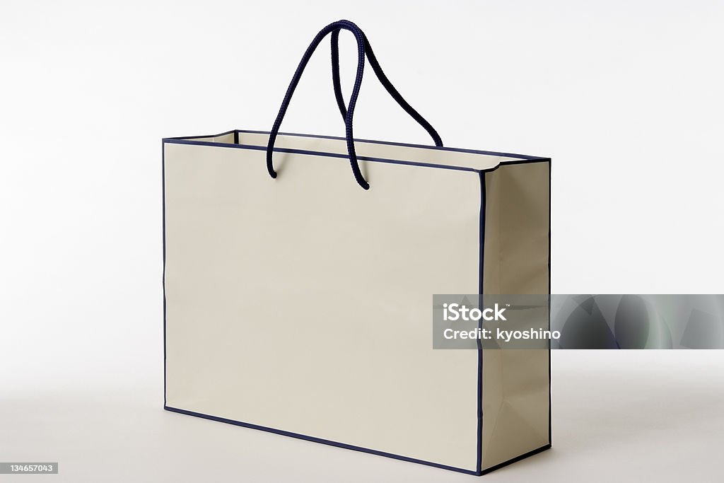 絶縁ショットのブランク白い背景の上のショッピングバッグ - 白背景のロイヤリティフリーストックフォト