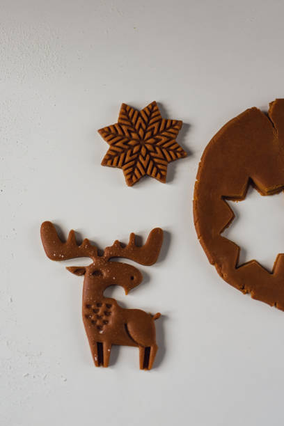 istock Beautiful deer carved on raw ginger dough Concept of 1346570514