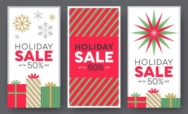 Vector illustration of Holiday Sale Banners
