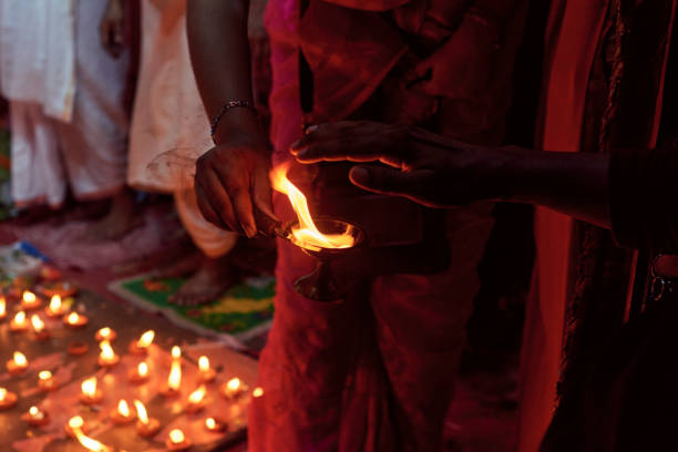 istock Sandhi Puja ritual at a Durga puja pandal in Kolkata 1346571741