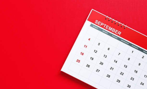 istock 2022 September Calendar On Red Background 1346572250