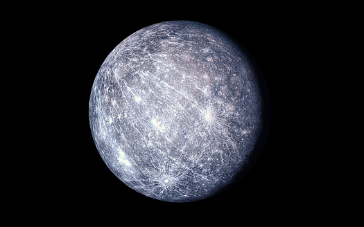 Mercury Planet isolated in black  ( Elements of this image furnished by NASA.Credit must be given and cited to NASA - Texture URL: https://www.nasa.gov/multimedia/imagegallery/image_feature_1614.html\n )