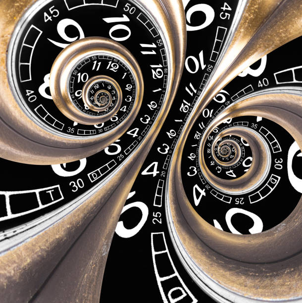 istock Abstract background made of twisted watch faces 1346575492