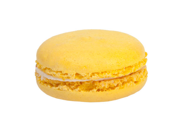istock yellow macaroon isolated on the white background 1346581824