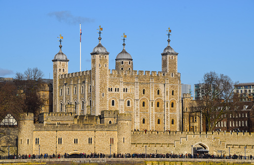 London, UK - January 18 2020: Tower of London exterior on a clear day.