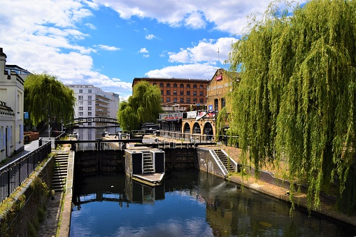 London, United Kingdom - May 14 2020: Camden Lock, Regent's Canal