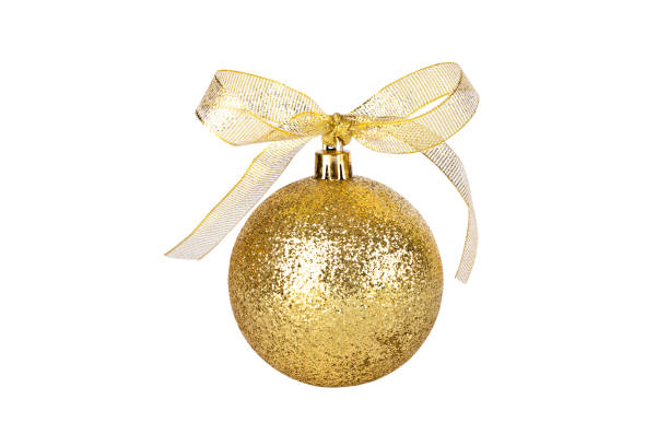 istock glitter gold christmas ornament with golden ribbon isolate 1346583632