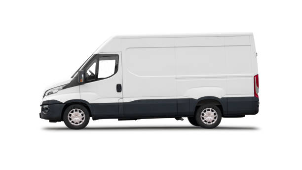 istock White delivery van isolated on white  with copy space 1346585168