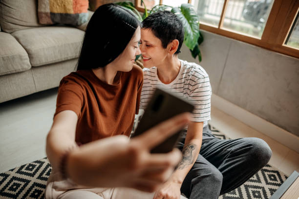 istock Taking selfies with a mature mother 1346586290