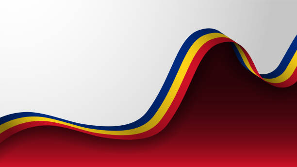 ilustrações de stock, clip art, desenhos animados e ícones de eps10 vector patriotic background with romania flag colors. - romania flag romanian flag colors