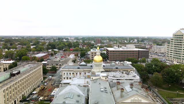 New Jersey State Capitol in Trenton Aerial View