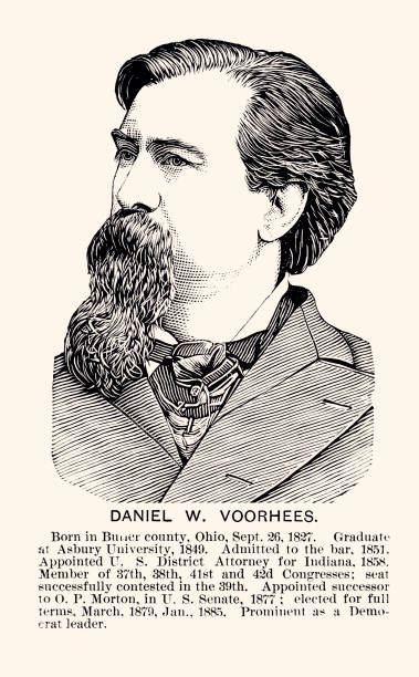 DANIEL WOLSEY VOORHEES (XXXL resolution with great detail) Daniel Wolsey Voorhees (1827 – 1897) was an American lawyer and politician who served as a United States Senator from Indiana from 1877 to 1897. He was the leader of the Democratic Party and an anti-war Copperhead during the American Civil War.
Vintage engraving circa late 19th century. Digital restoration by Pictore. snakes beard stock illustrations