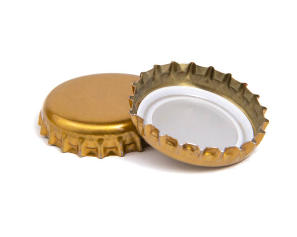 istock Metal beer cap cork isolated on the white background 1346595513