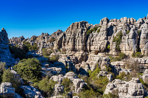 The rocks unique shape is due to erosion that occurred 150 million years ago during the Jurassic age, when the whole mountain was under sea water. Torcal de Antequera