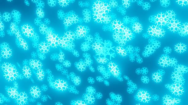 istock Christmas background with blue neon snowflakes, 3D rendering 1346606339