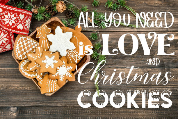 istock Christmas card concept Ornaments gingerbread cookies 1346607406