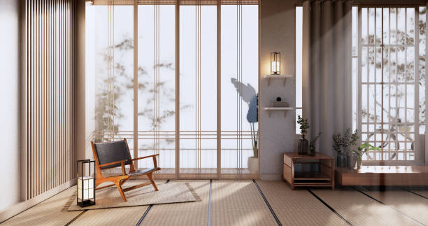 istock Cabinet wooden design, room interior,modern japanese style.3D rendering 1346607411