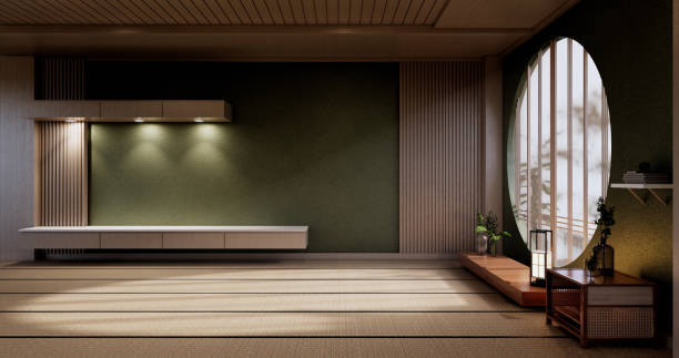 istock Minimal green Living room.3D rendering 1346607459