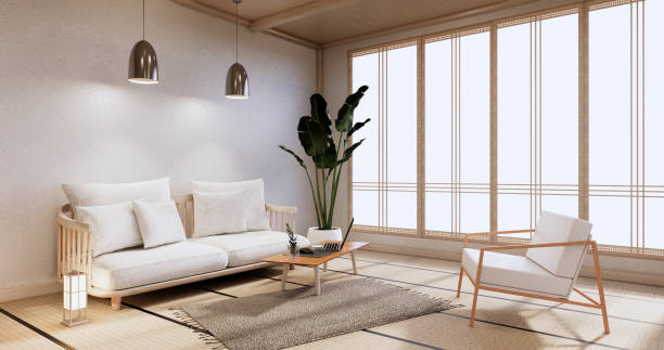 istock Sofa furniture and modern room design minimal.3D rendering 1346607535